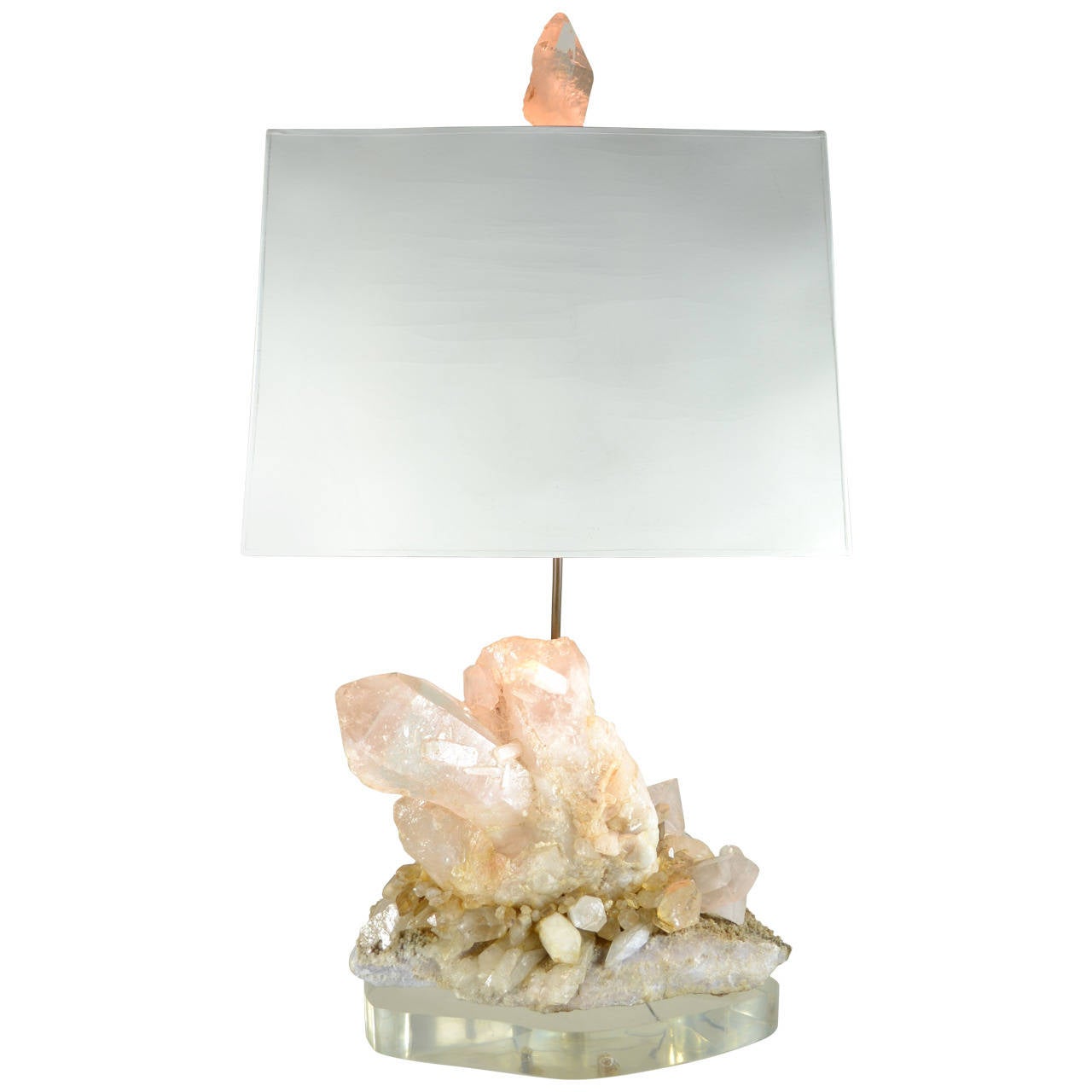 Large Quartz Crystal Cluster Lamp at 1stdibs