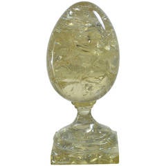 Pierre Giraudon Fractured Resin Egg on Stand