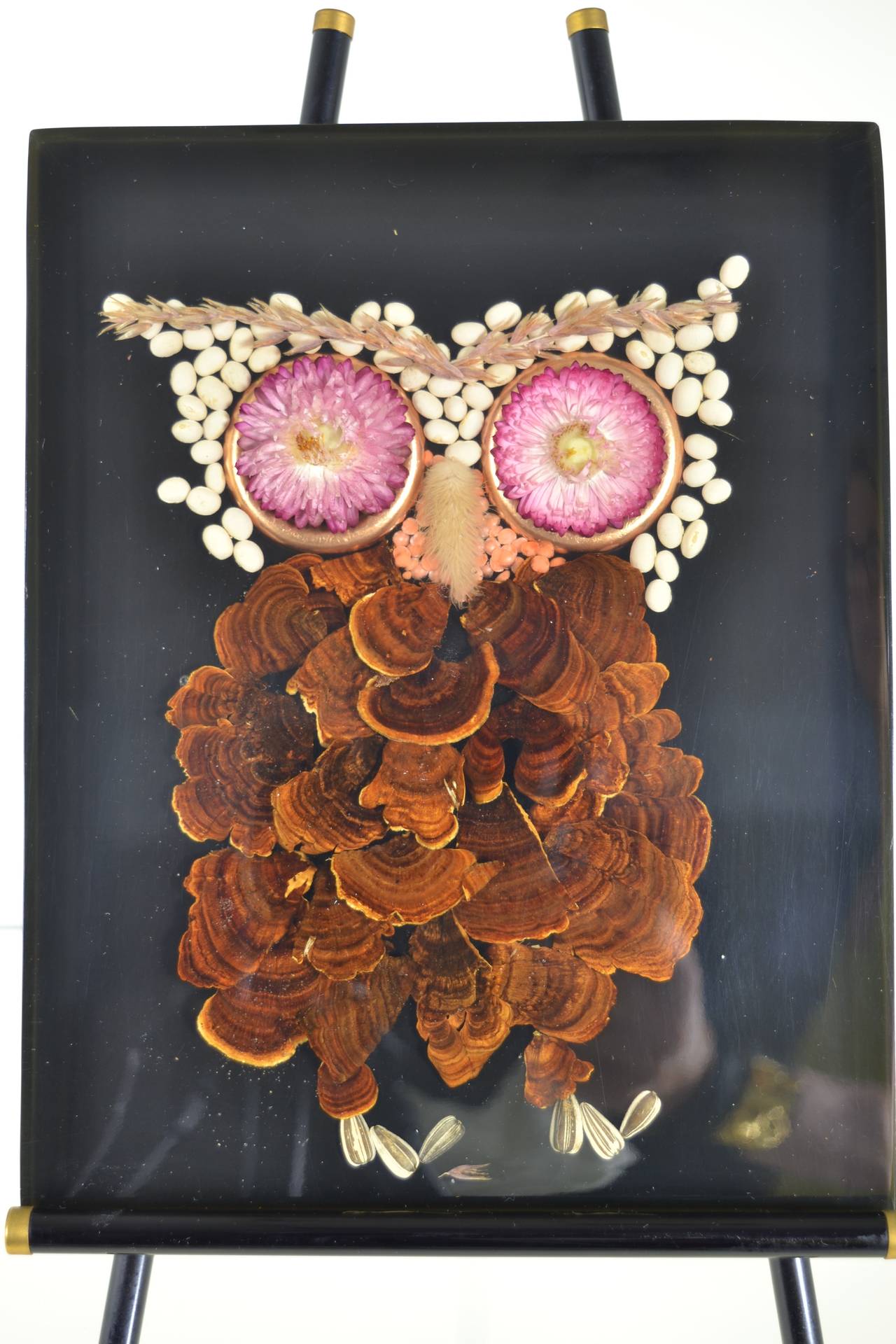 Lucite Plaque with Owl on Easel For Sale at 1stDibs