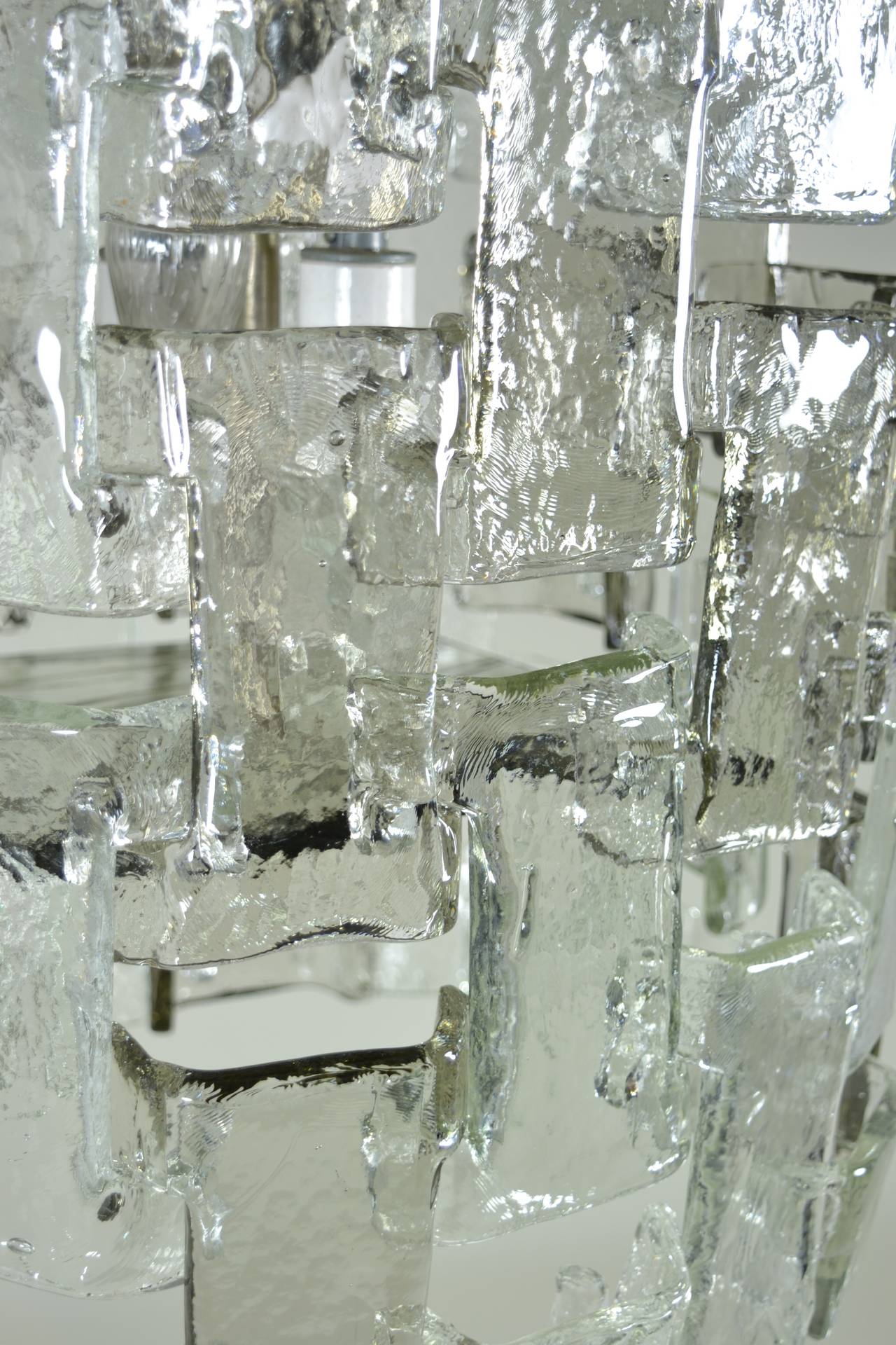 Art Glass Mazzega Interlocking Chandelier For Sale