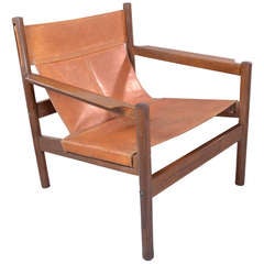 Danish Teak and Leather Arm Chair