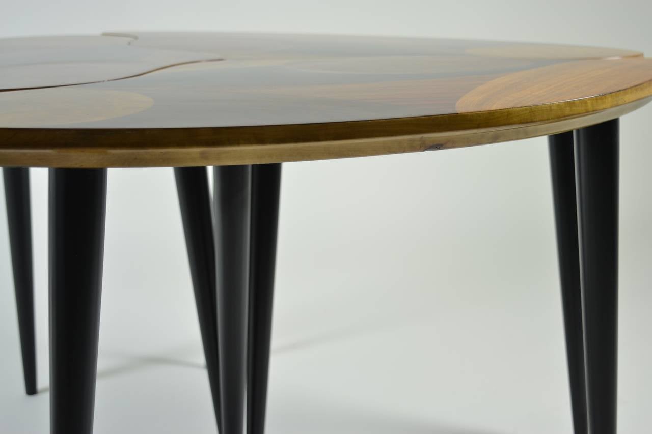 Swedish Modern Three-Part Cocktail Table with Specimen Wood Tops 2