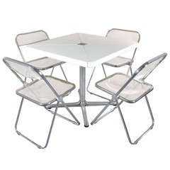 Castelli Folding Plano Table and 4 Plia Chairs