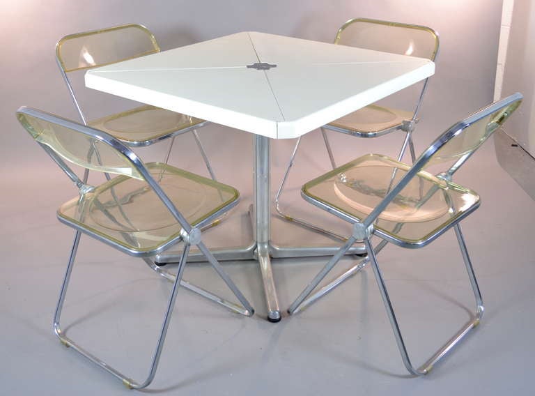 Castelli Folding Plano Table and 4 Plia Chairs