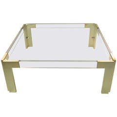 Brass and Lucite Cocktail Table