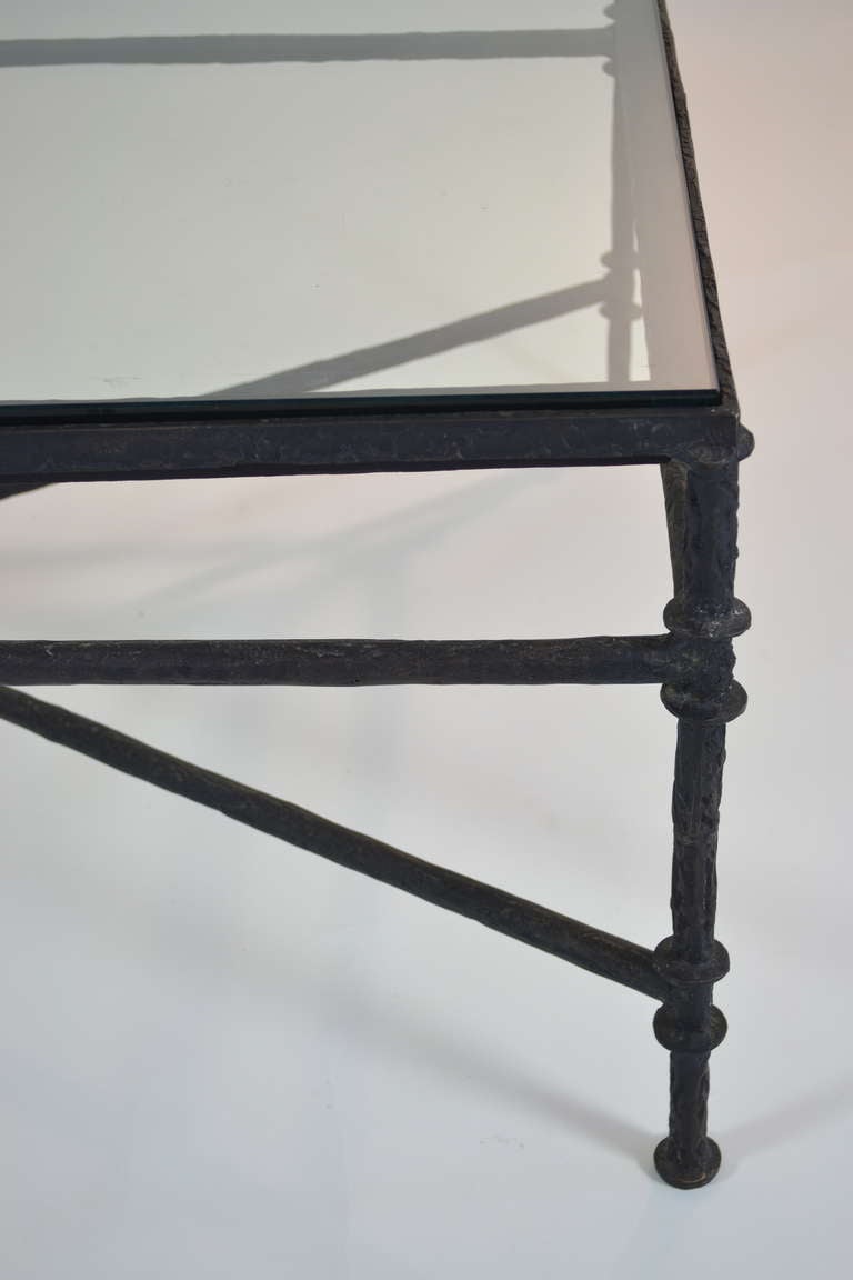 Bronze Giacometti Style Cocktail Table In Excellent Condition In Norwalk, CT