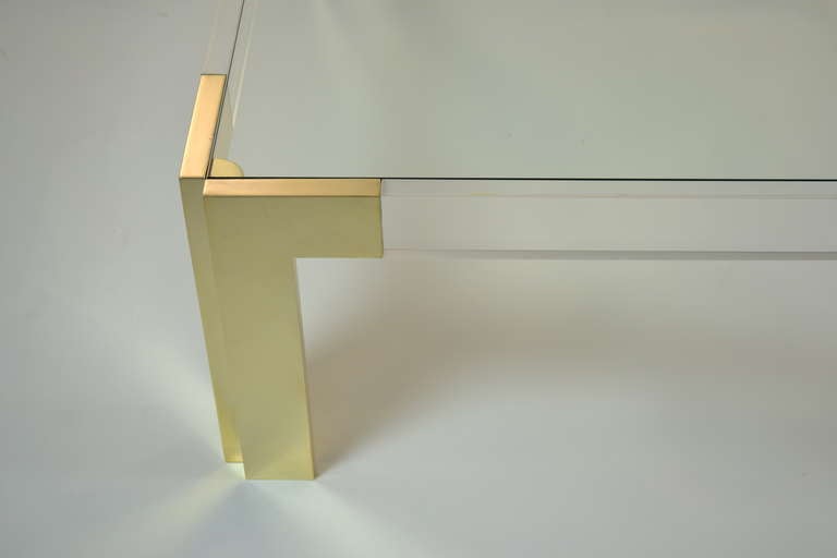 Brass and Lucite Cocktail Table 2