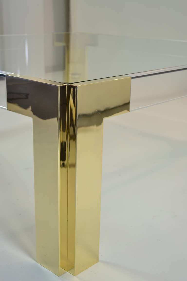 Brass and Lucite Cocktail Table 3