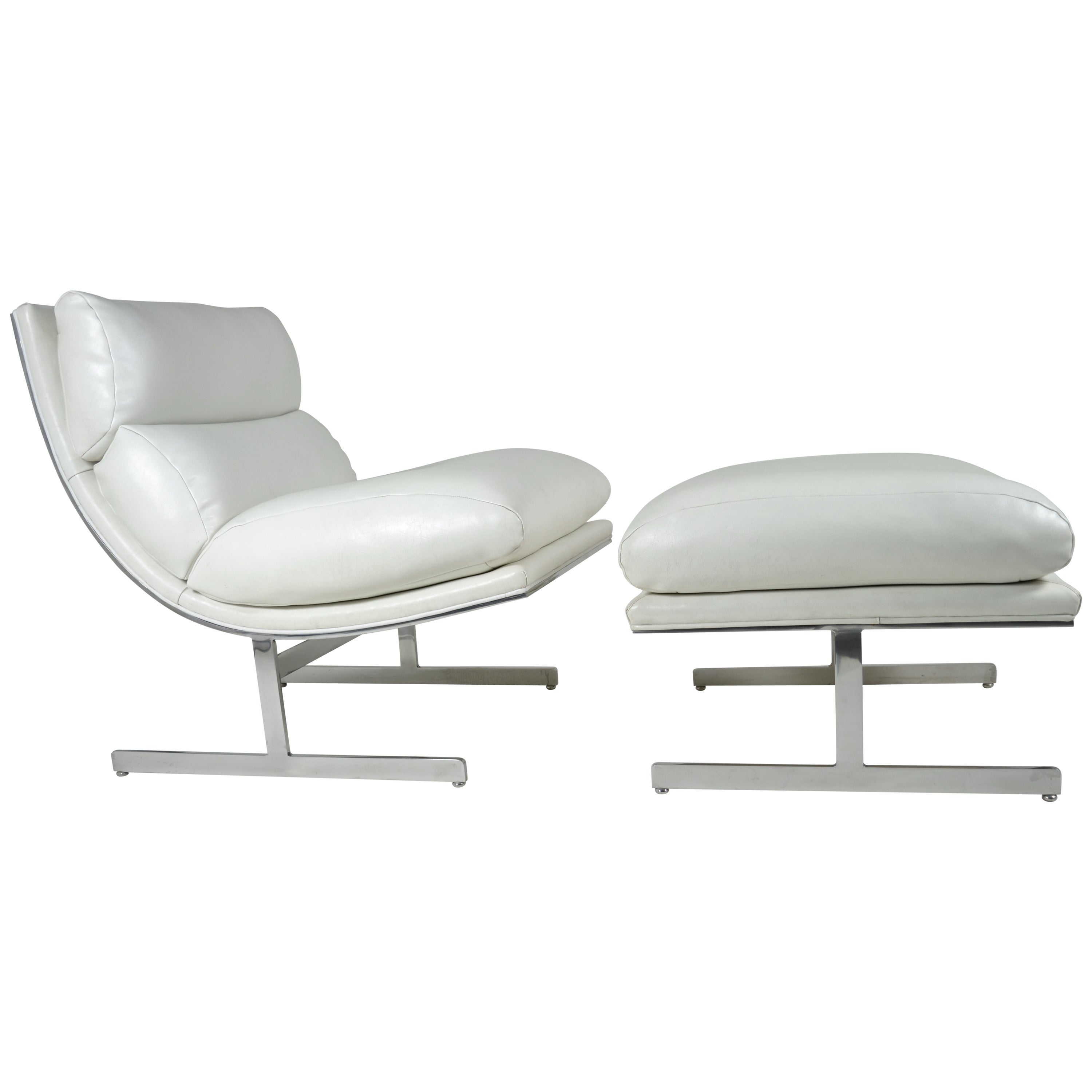 Modern Lounge Chair and Ottoman by Kipp Stewart for Directional, circa 1970