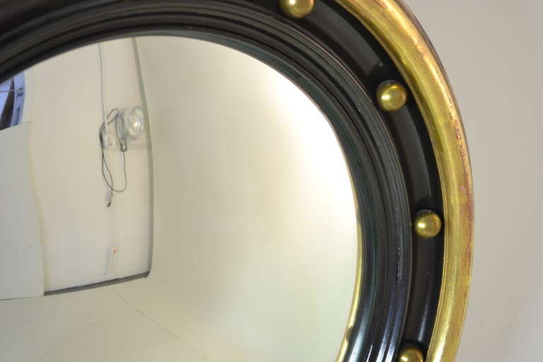 VIntage Bull's Eye Mirror In Excellent Condition In Norwalk, CT