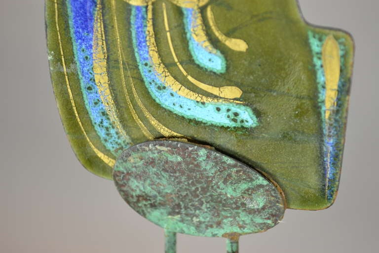 C. Jere Enamel Bird on Stand 1