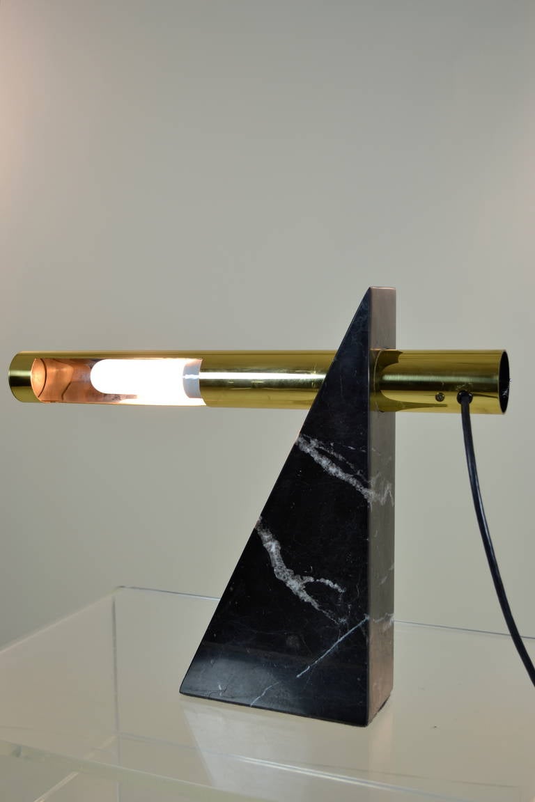 Robert Sonneman Marble and Brass Desk Lamp 1