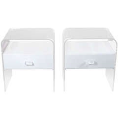 Pair of Custom Lucite Side Tables