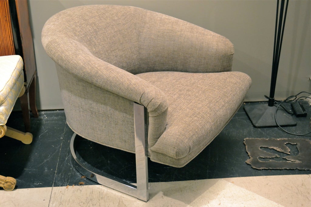 Pair Milo Baughman Floating Chairs