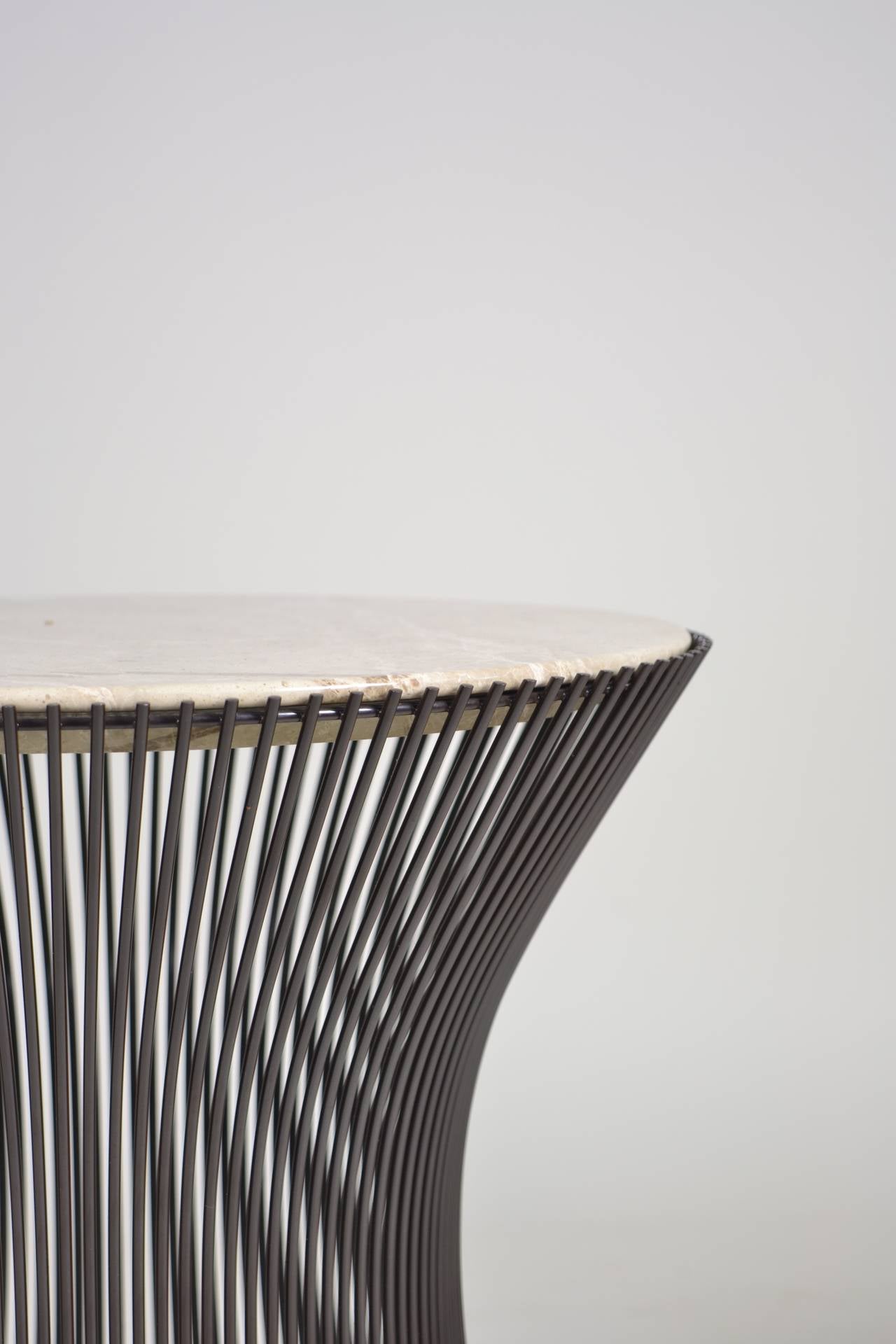 Warren Platner for Knoll Bronze Finish and Marble Side Table, circa 1970s 1