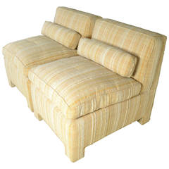 Pair of Modern Upholstered Slipper Chairs, circa 1960s 6