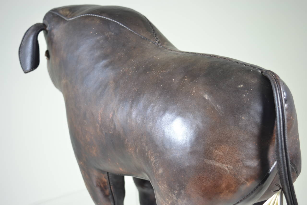 Late 20th Century Leather Bull Made by Omersa and Company for Abercrombie & Fitch