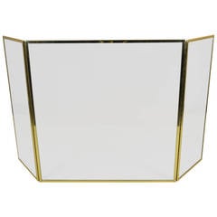 Brass and Glass Fire Screen