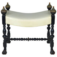 Turned and Carved Wood Bench