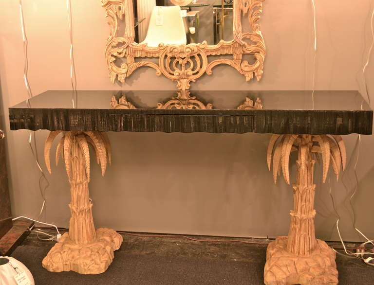 Whimsical Palm Tree Console In Excellent Condition In Norwalk, CT