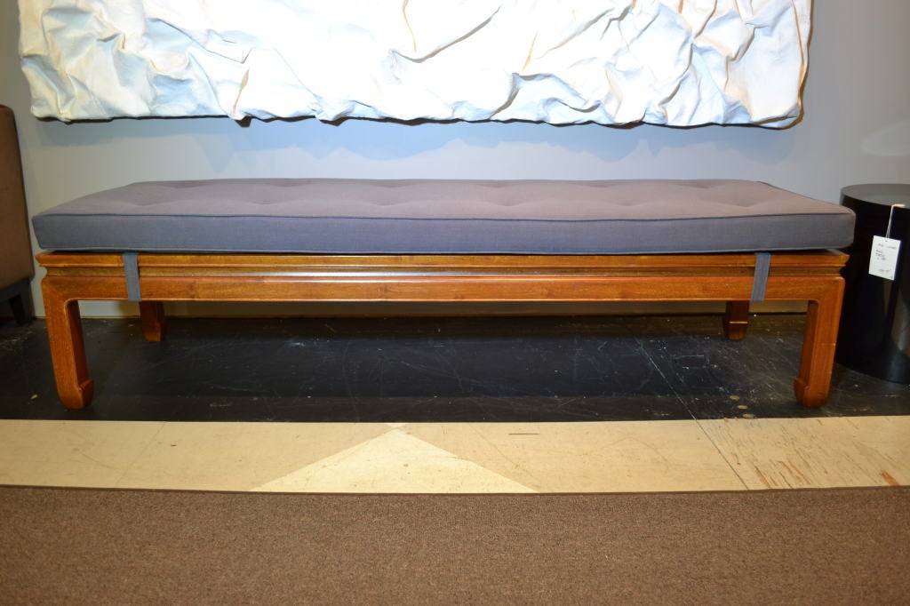 Teak Wood Bench with Custom Cushion