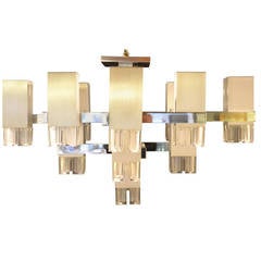 Gaetano Sciolari Cubic Chandelier with Seventeen Lights