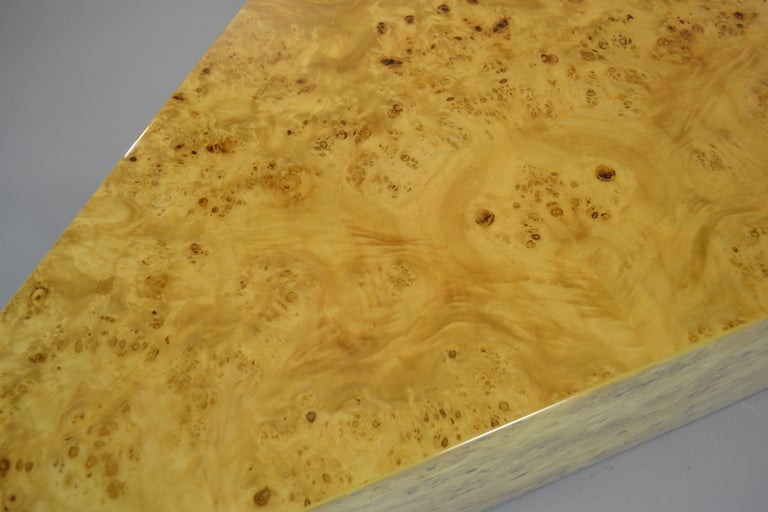 Late 20th Century Triangular Burled Wood Table