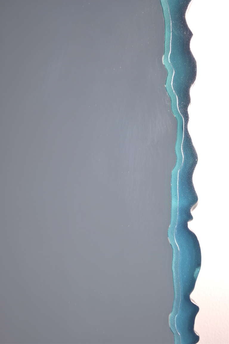 Signed David Marshall Art Glass Mirror In Excellent Condition In Norwalk, CT