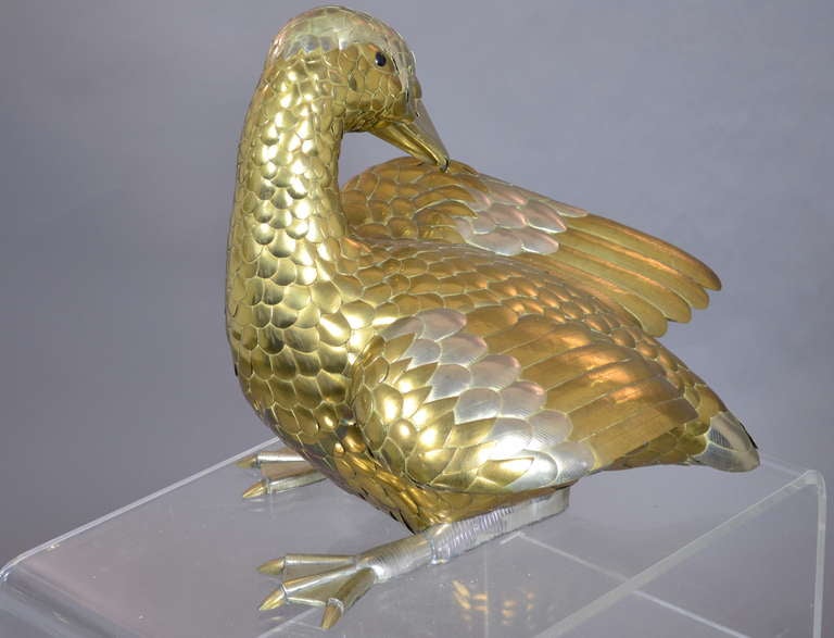 Brass Life-sized Duck in style of Sergio Bustamante