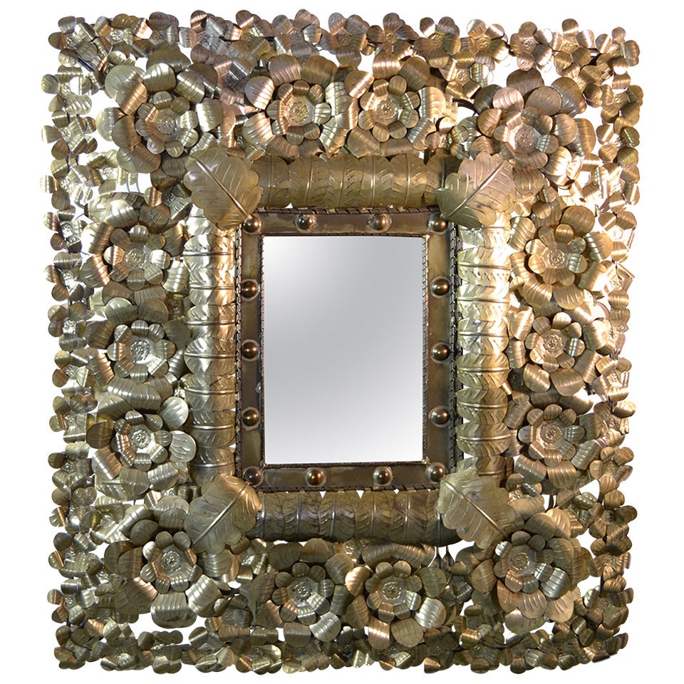 Large Mexican Tin-art Mirror