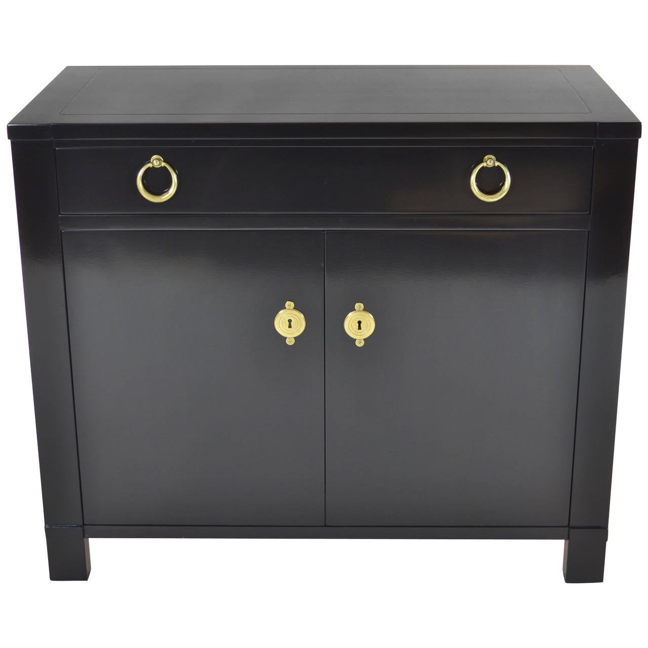 Baker Furniture, Black Lacquered at 1stDibs