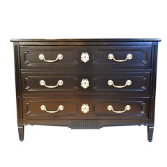 Neo-classical Chest in Black Lacquer