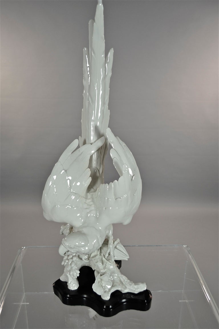 German Blanc de Chine Parrot Lamp