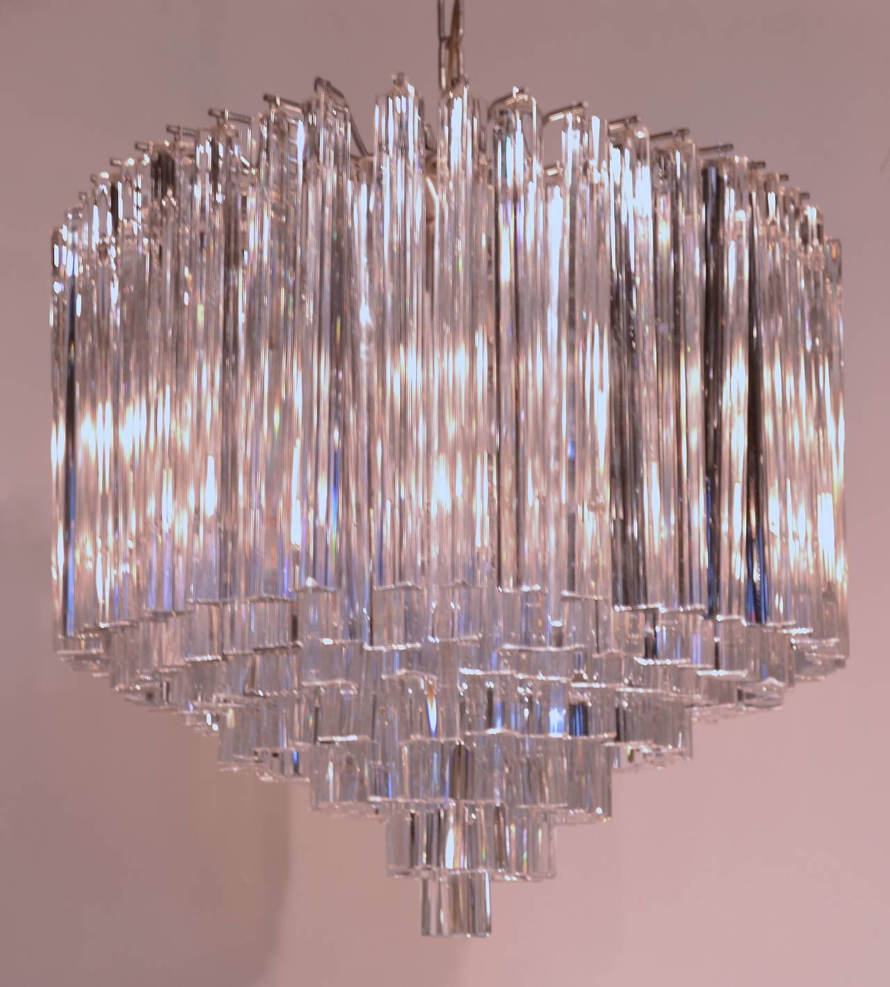 Six-Tier Mid-Century Murano Chandelier by Camer In Excellent Condition In Norwalk, CT