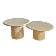 Set of two goat-skin tables