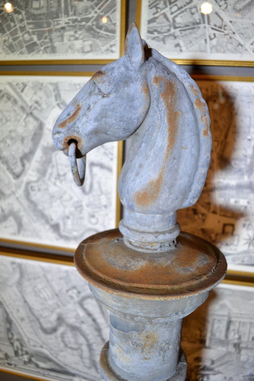 English PAIR 19th Century Hitching Posts in Custom Planters