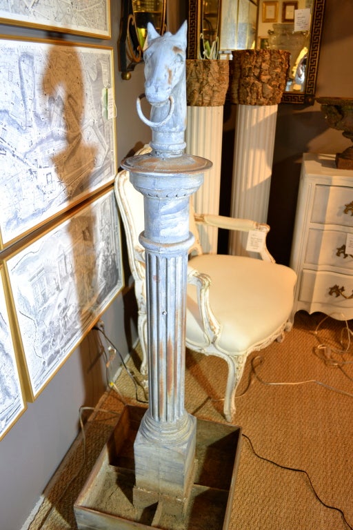 PAIR 19th Century Hitching Posts in Custom Planters 3