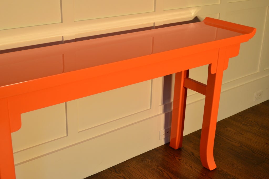 orange console table