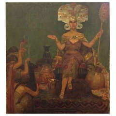 Aztec Priestess Mural