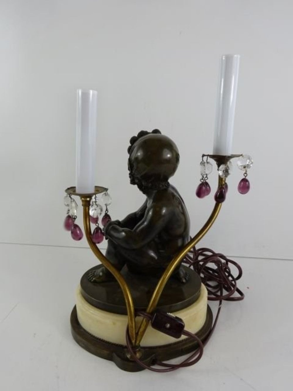 Carved French Art Deco Boudoir Lamp