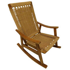 Wegner Style Mid Century Rocking Chair