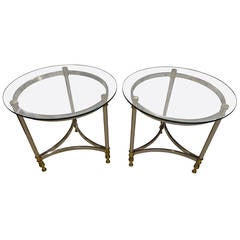 Pair of Chrome and Brass Side Table