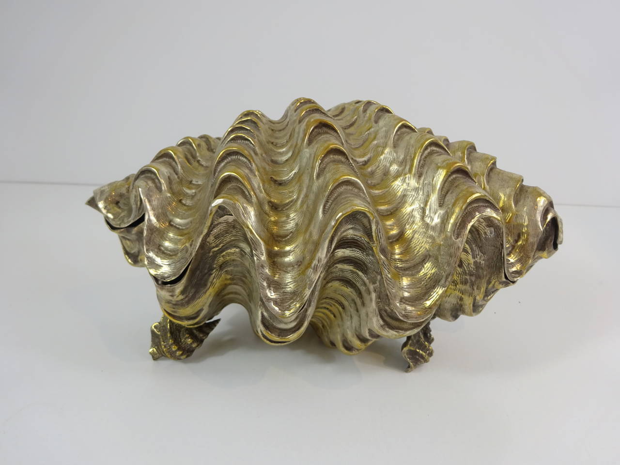 Silverplated Brass Shell motif Box