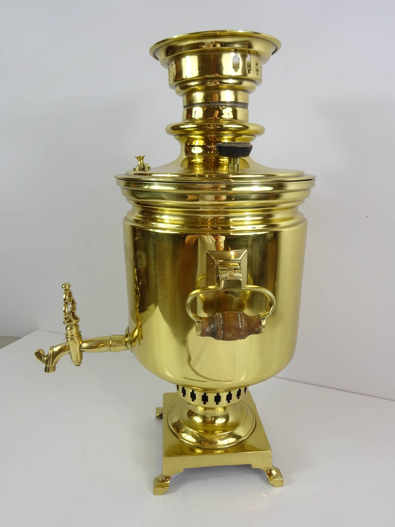 antique russian brass samovar 1901