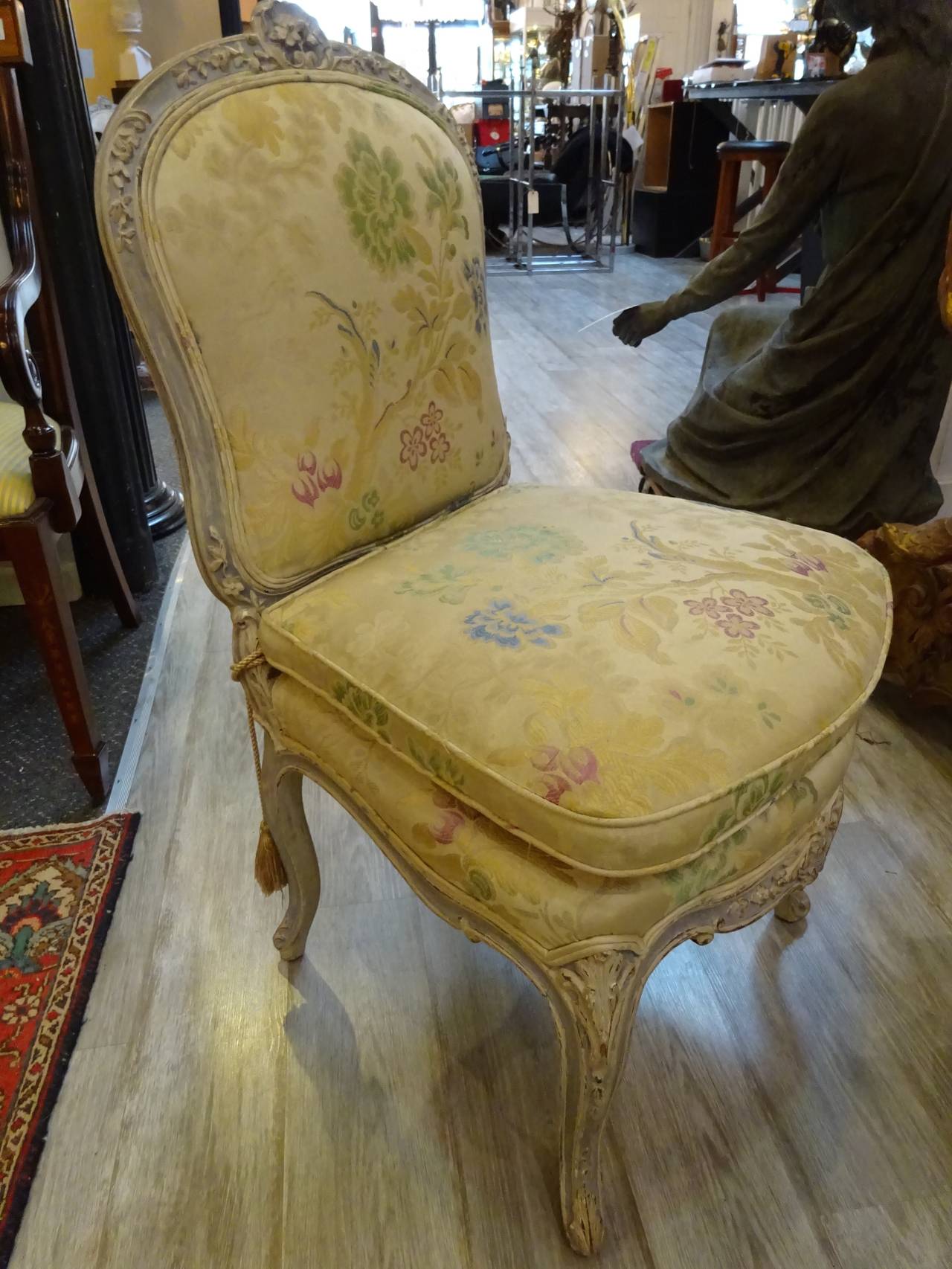 French Pair of Louis XVI Style Slipper Chairs