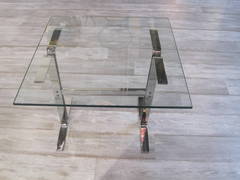 Milo Style Chrome 
Glass SIde Table