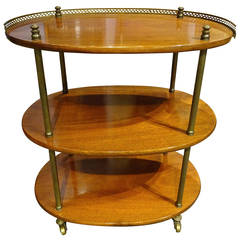 Georgian Style Three Tier Brass Mounted Mahogany Cart