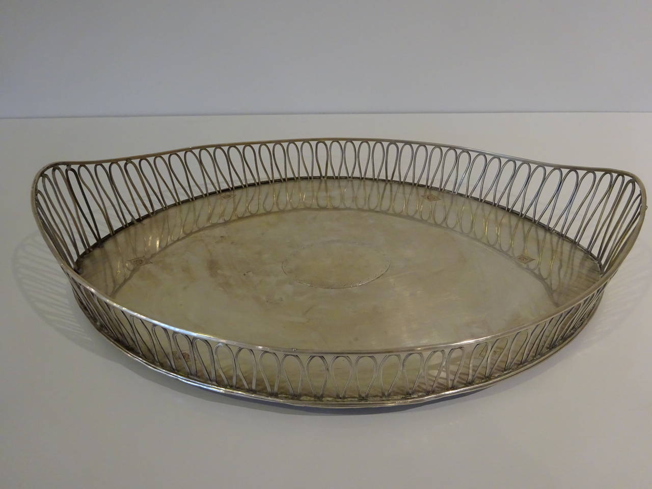 Antique Sheffield Plate Gallery Tray