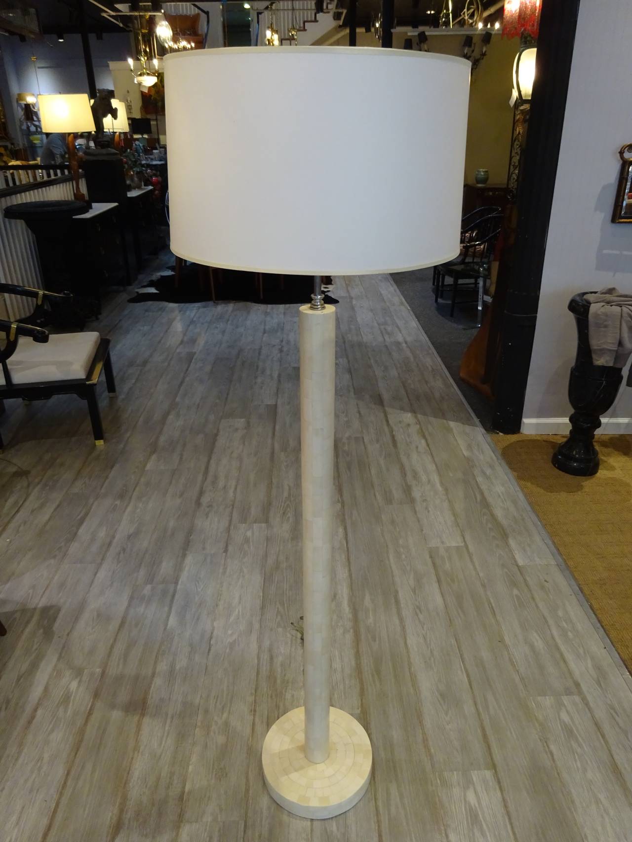 Mosaic Bone Floor Lamp, shade not included, display only.