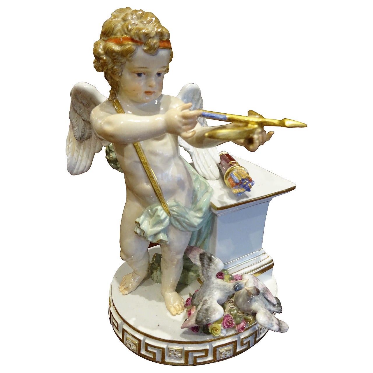 Large Meissen Figure of Cupid with Bow